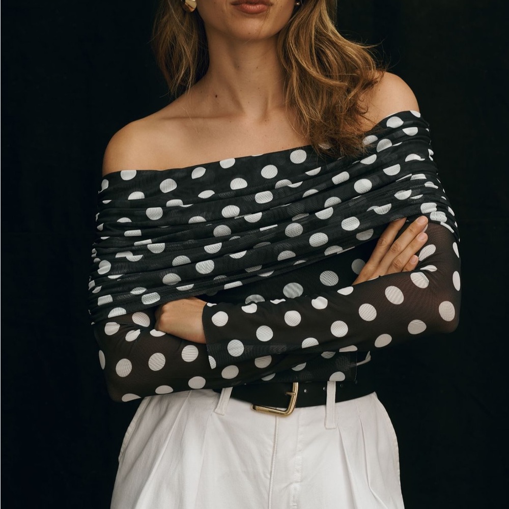 AFRM Black and White Polka Dot Bodysuit